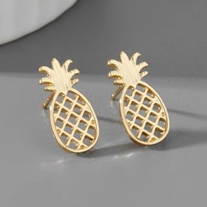 Gold Pineapple Earrings